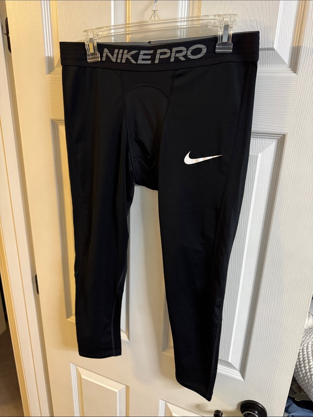 Nike Black Girls' Training Leggings with White Swoosh